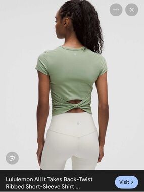 lululemon athletica Back-Twist Ribbed Short-Sleeve Top — desert green